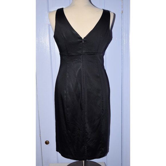 Calvin Klein Black Satin Cocktail Dress size  4 - Picture 5 of 12